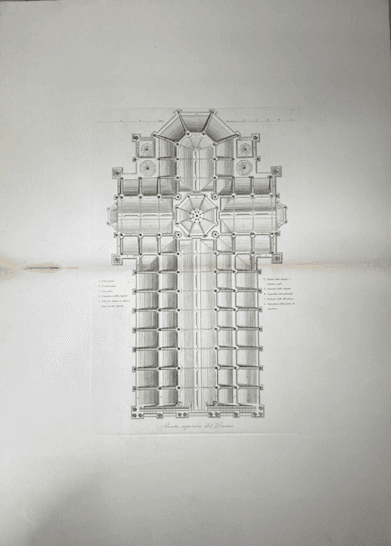 Architettura In Lombardia: Milano, Pianta Superiore Del Duomo. Antica Incisione