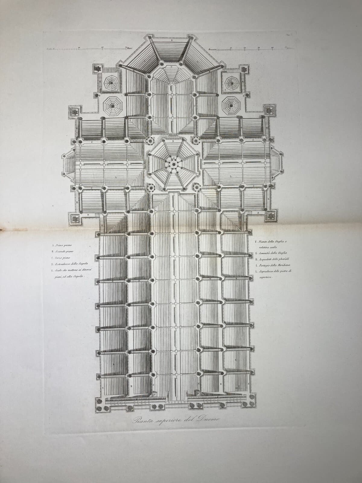 Architettura In Lombardia: Milano, Pianta Superiore Del Duomo. Antica Incisione