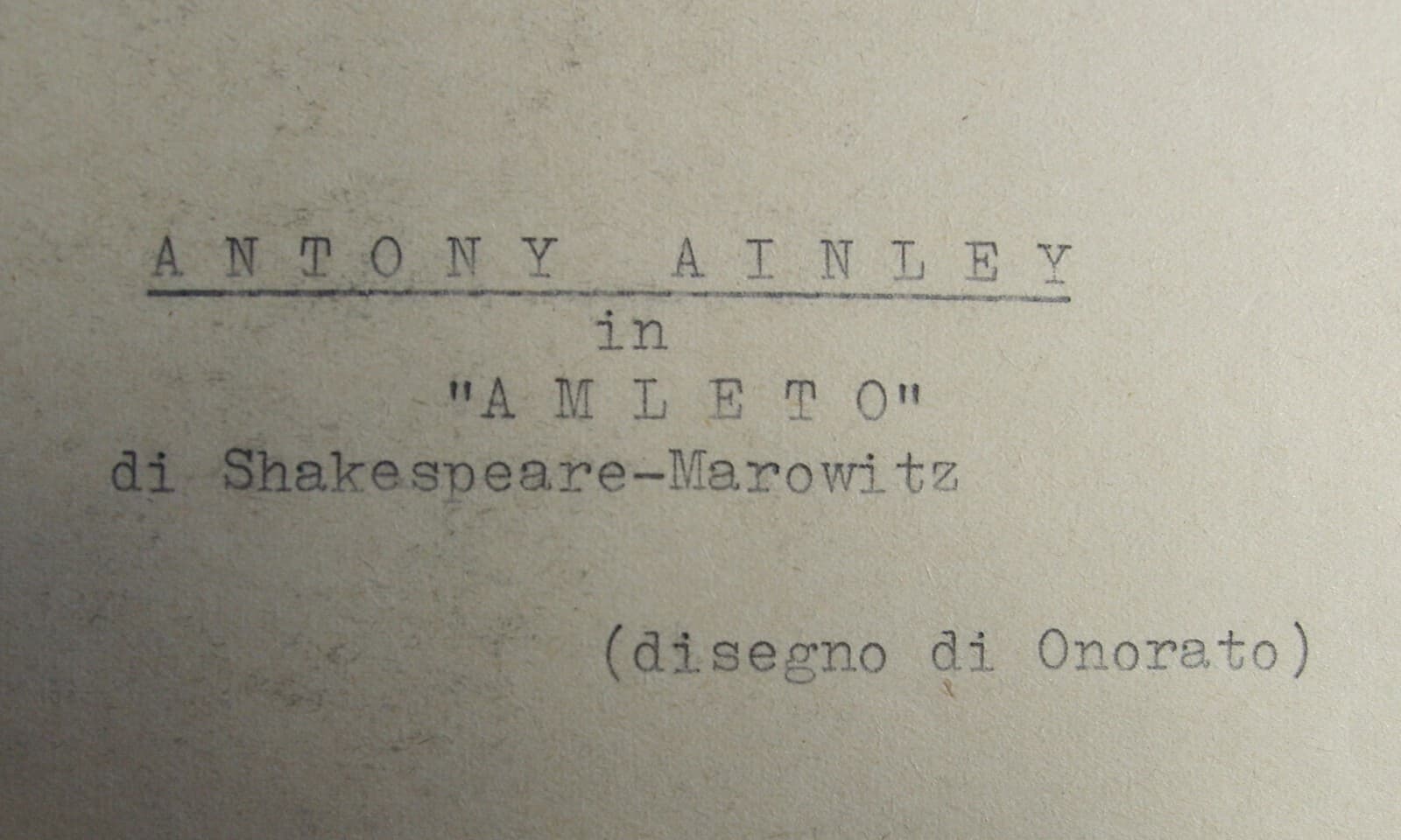 Umberto Onorato: Ritratto Di Anthony Ainley In Amleto, 1966