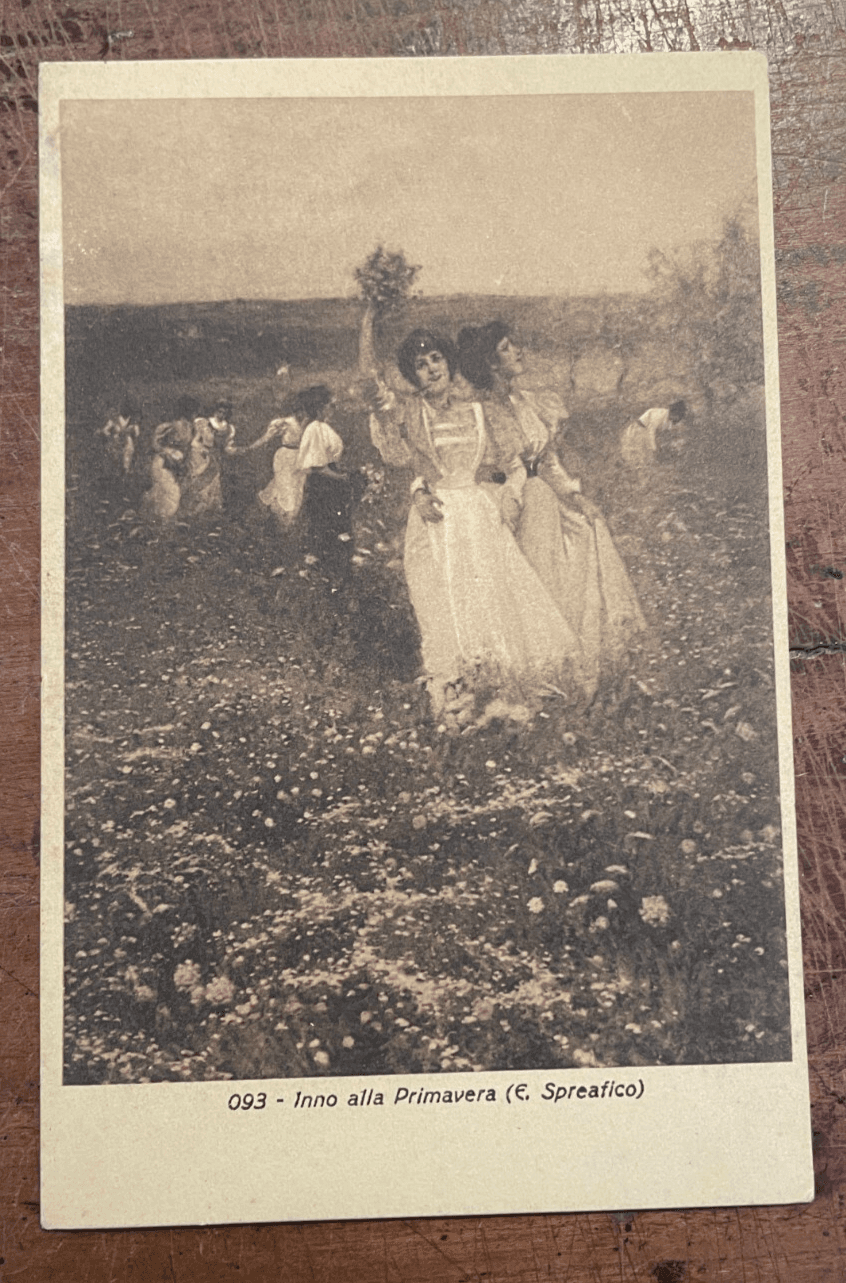 Eugenio Spreafico   Inno Alla Primavera   Cartolina d'Epoca