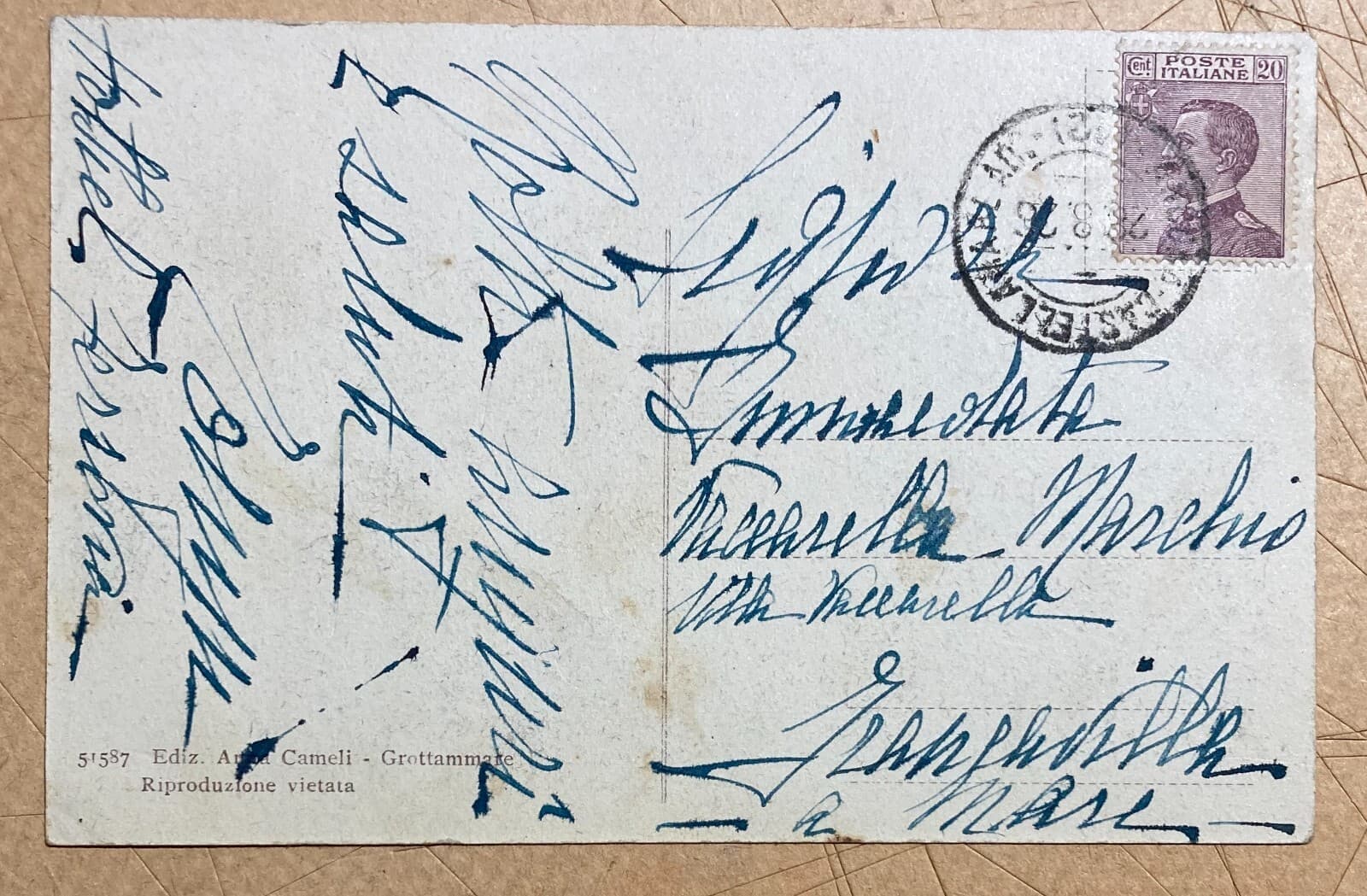 Marche, Grottammare: Antica Cartolina Illustrata Animata Folkloristica Cameli, Anni '30