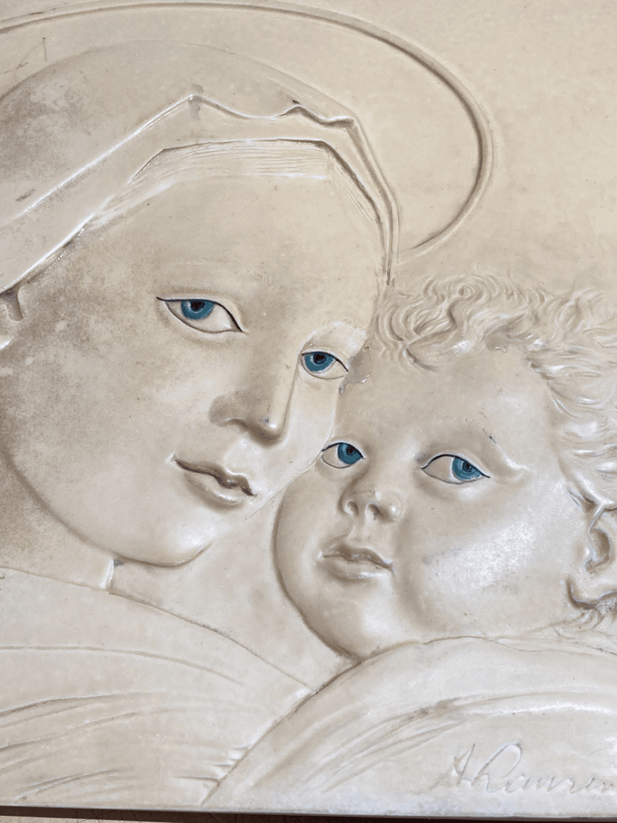 Arte Devozionale, Madonna Con Bambino, Placca Decorativa, Maternità