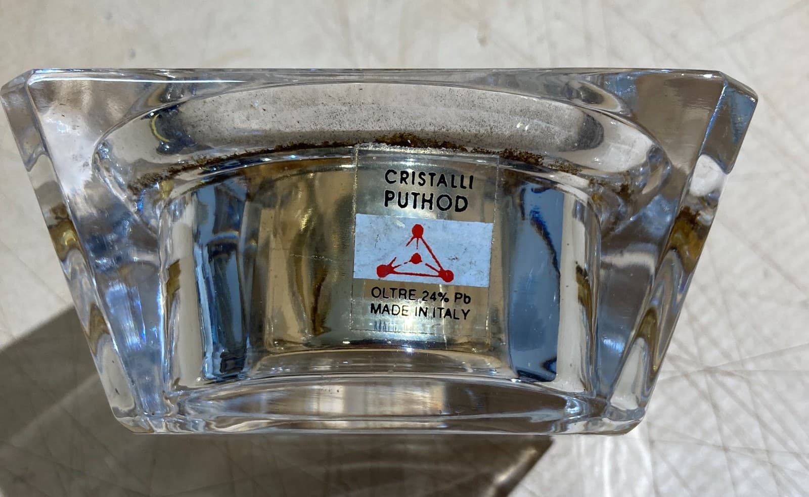 Orologio Da Tavolo In Cristallo Puthod, Design Modernariato