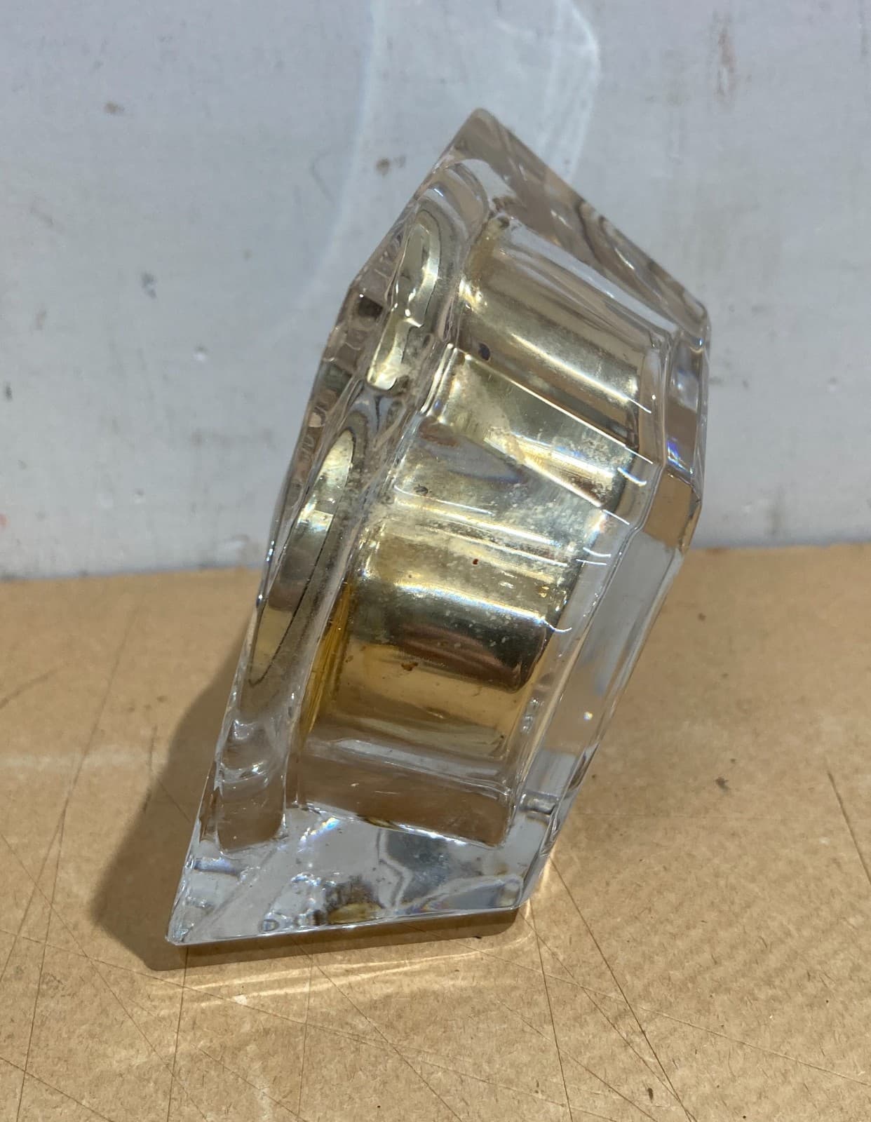 Orologio Da Tavolo In Cristallo Puthod, Design Modernariato