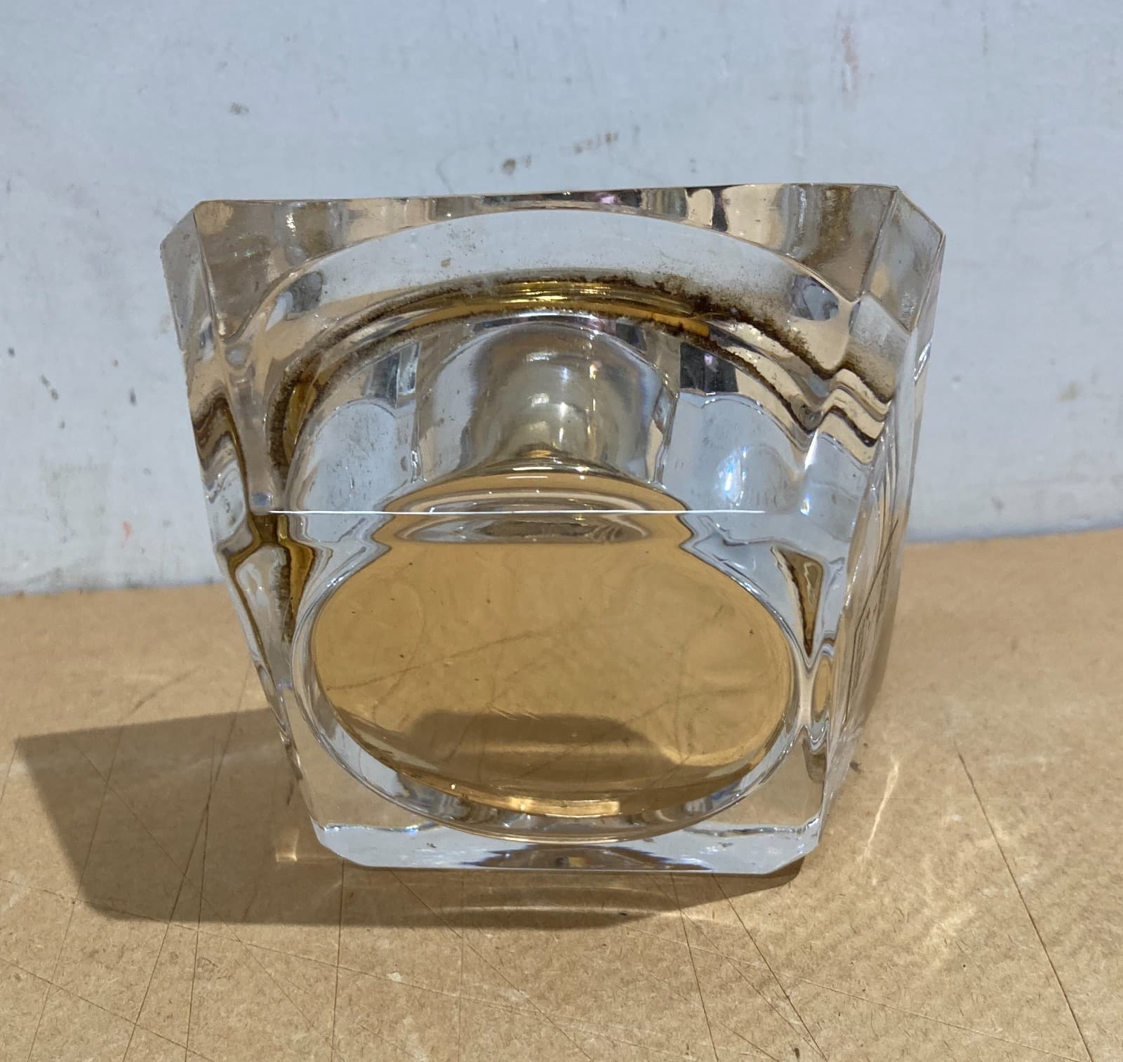 Orologio Da Tavolo In Cristallo Puthod, Design Modernariato