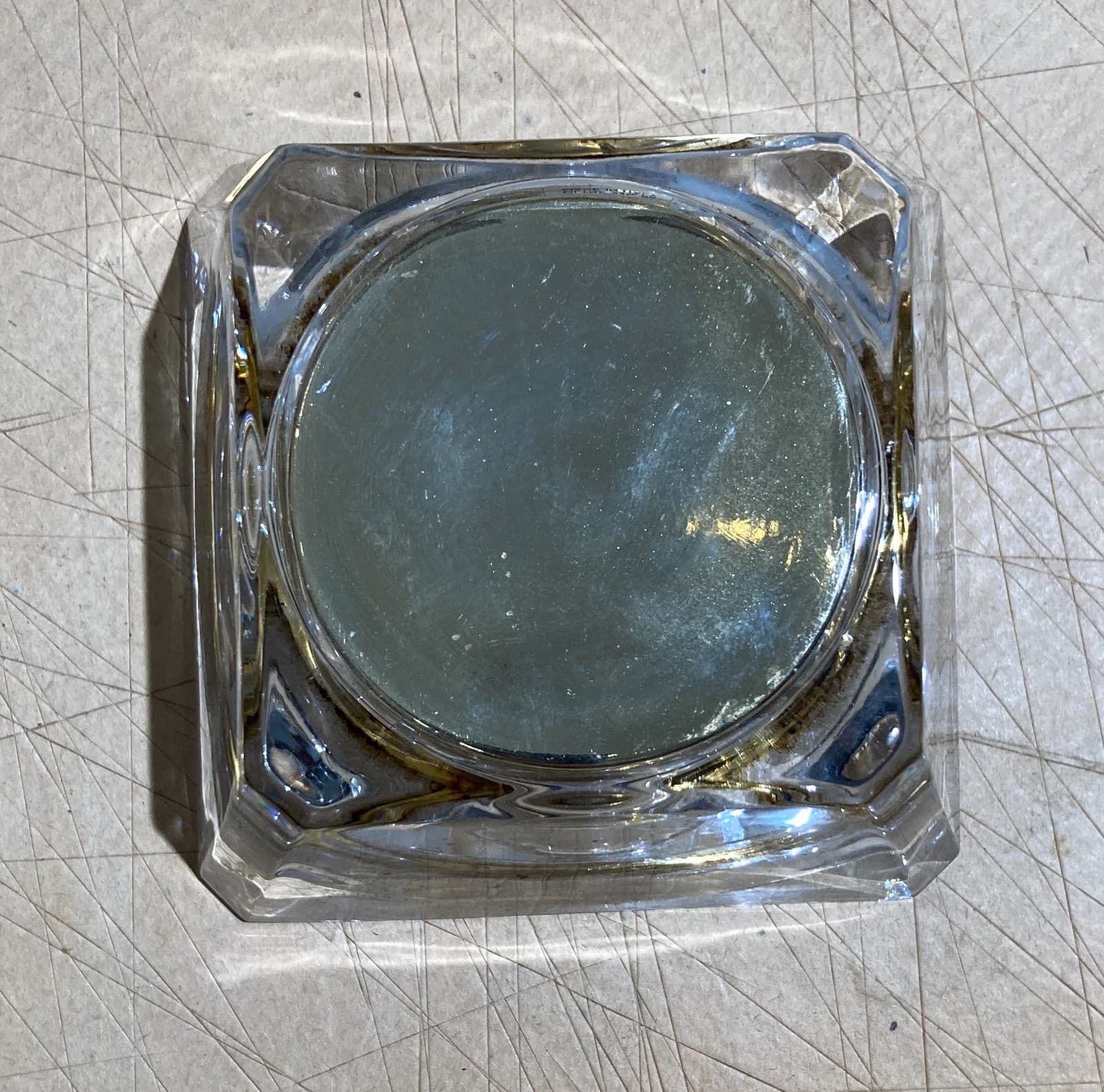 Orologio Da Tavolo In Cristallo Puthod, Design Modernariato