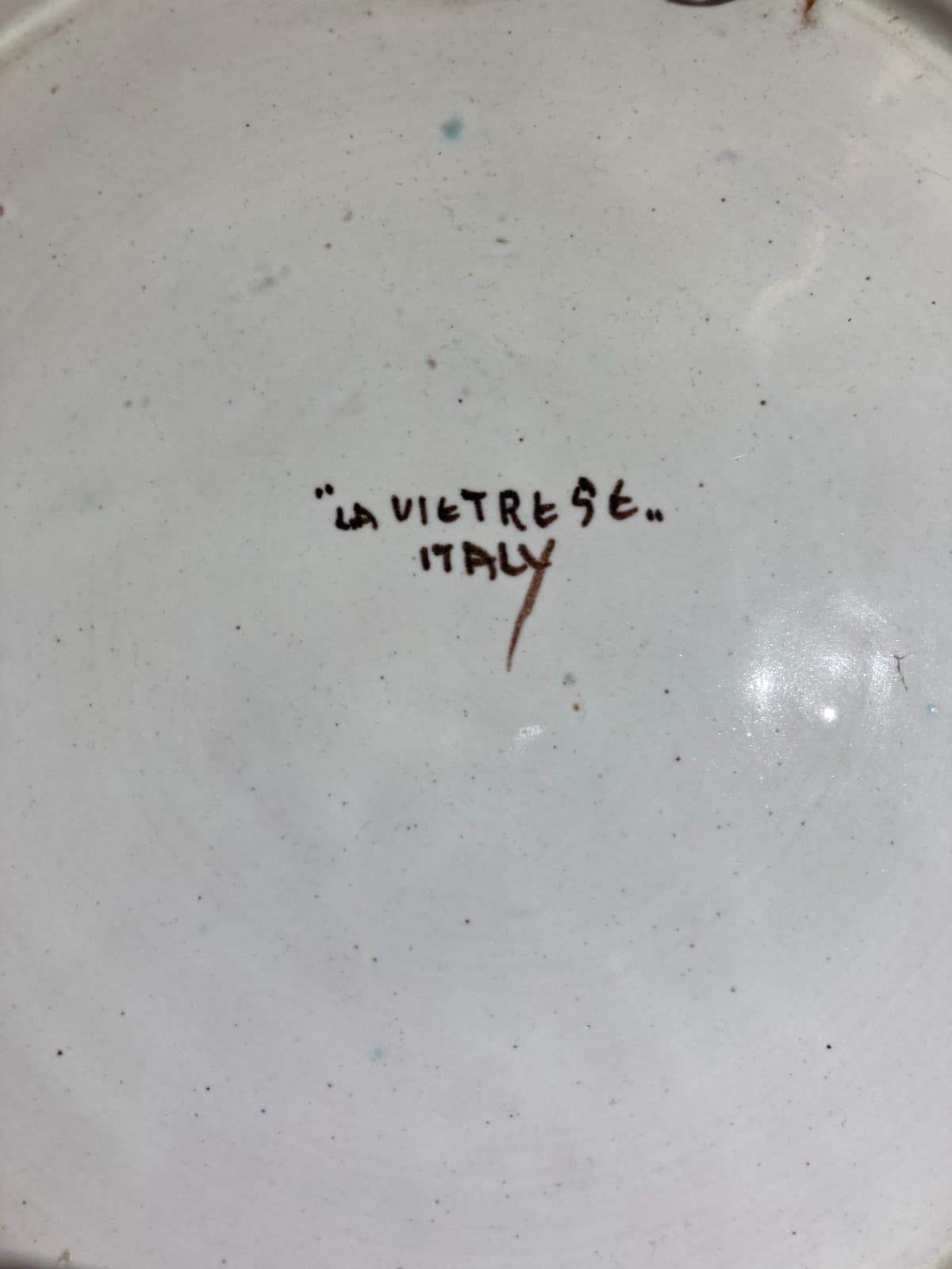 Artistica Ceramica, Mare E Pesci. Suggestiva Illustrazione Della Manifattura Vietrese