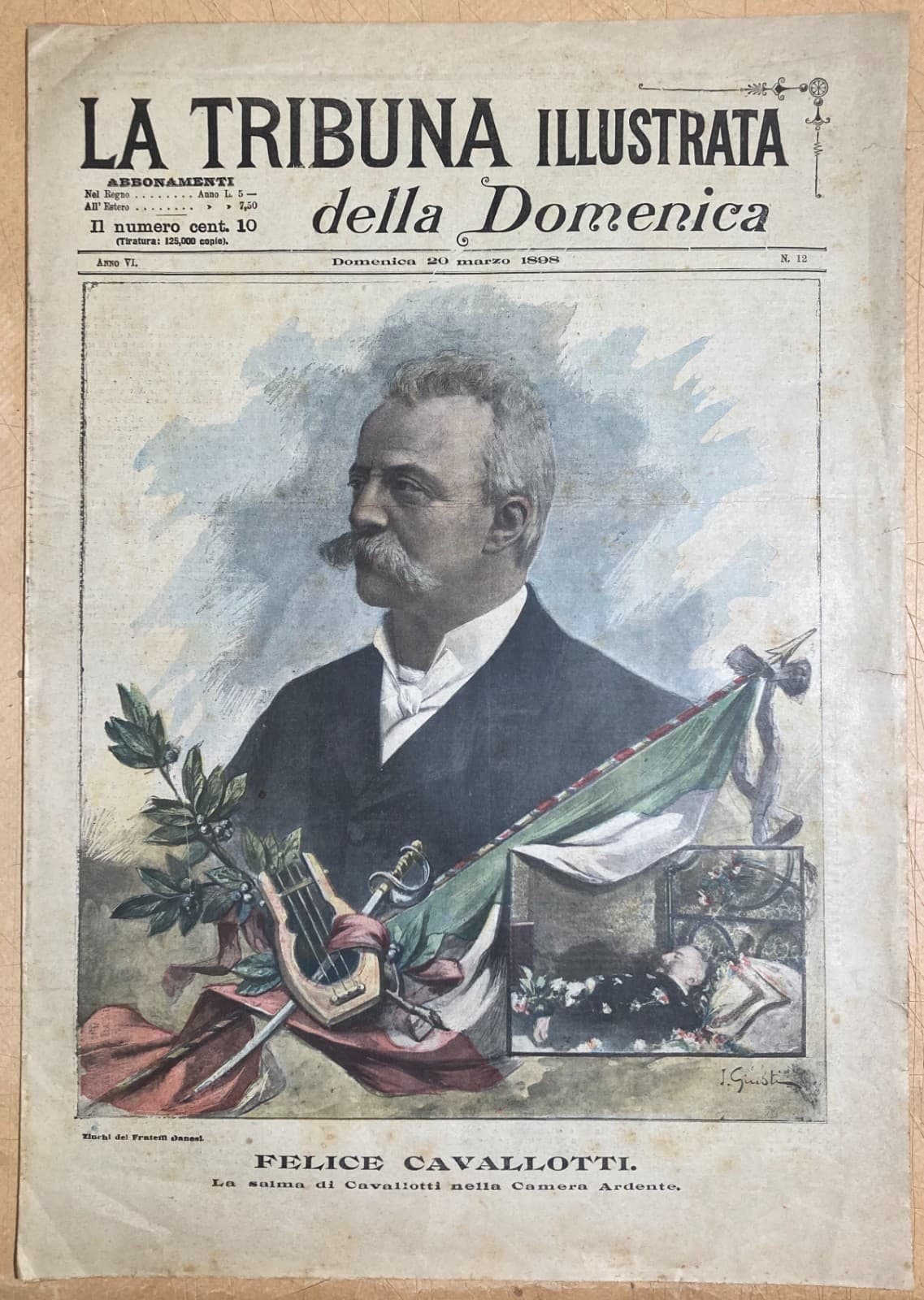 Morte Di Felice Cavallotti, Artista Giusti, Monumento A Carlo Alberto, Roma, 1898