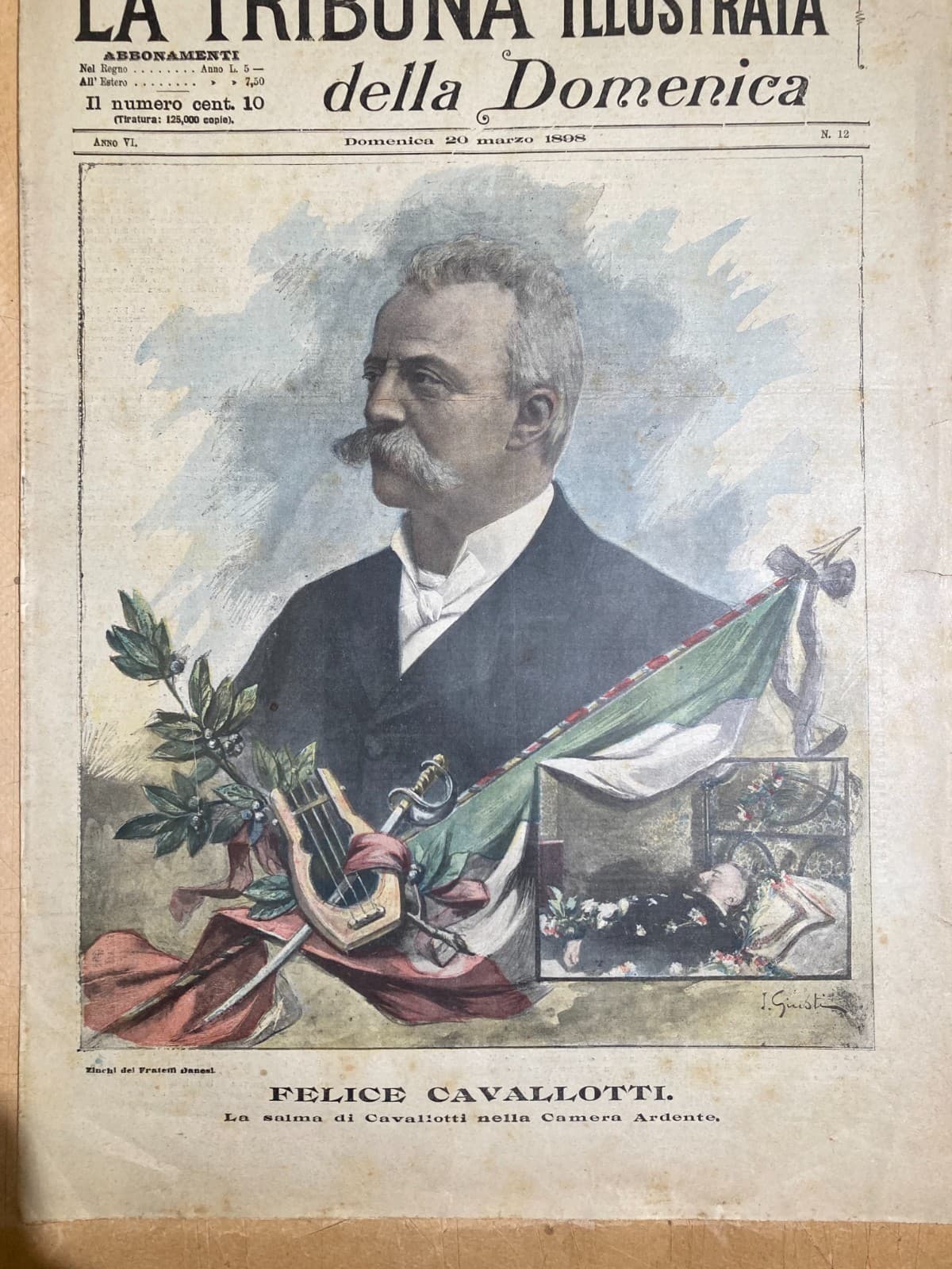 Morte Di Felice Cavallotti, Artista Giusti, Monumento A Carlo Alberto, Roma, 1898