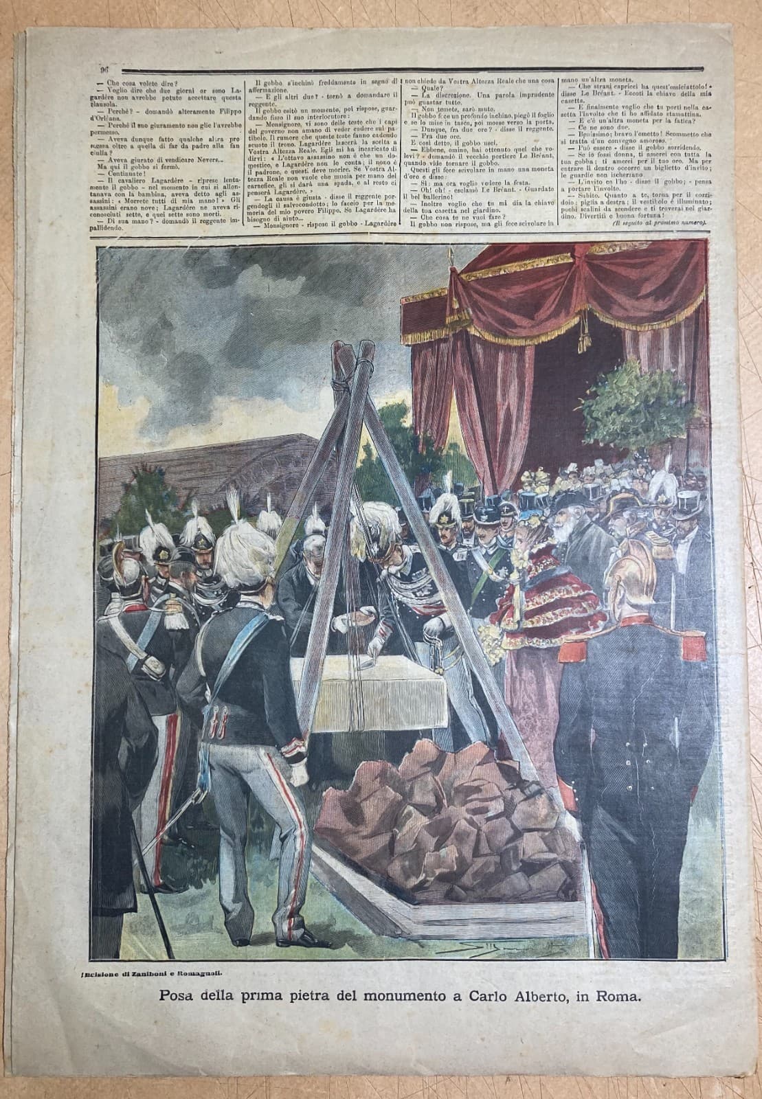 Morte Di Felice Cavallotti, Artista Giusti, Monumento A Carlo Alberto, Roma, 1898
