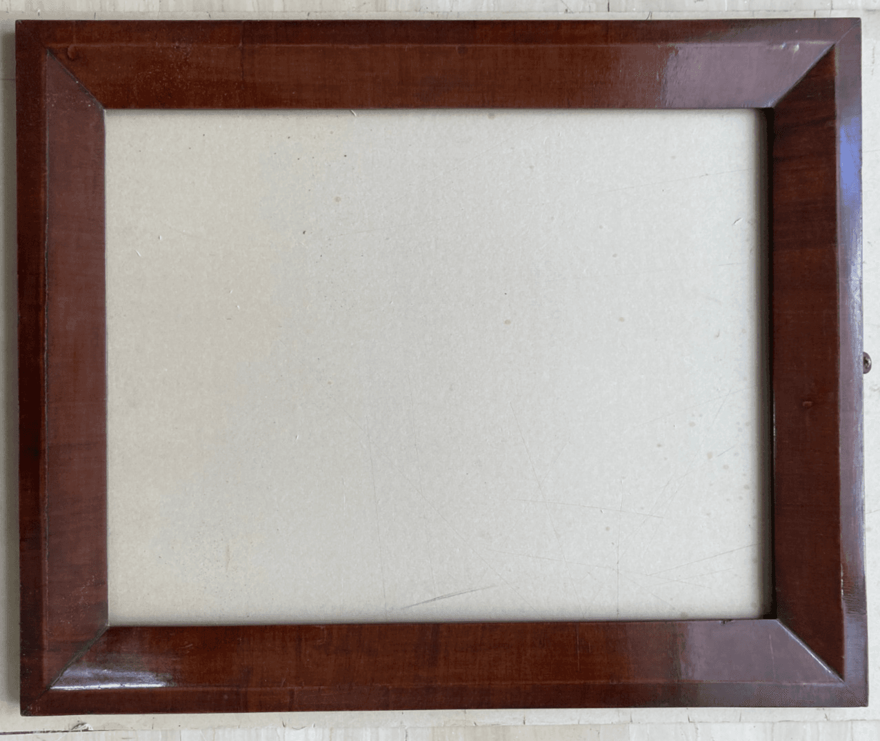 Antica Cornice Originale d'Epoca Impiallacciata In Noce