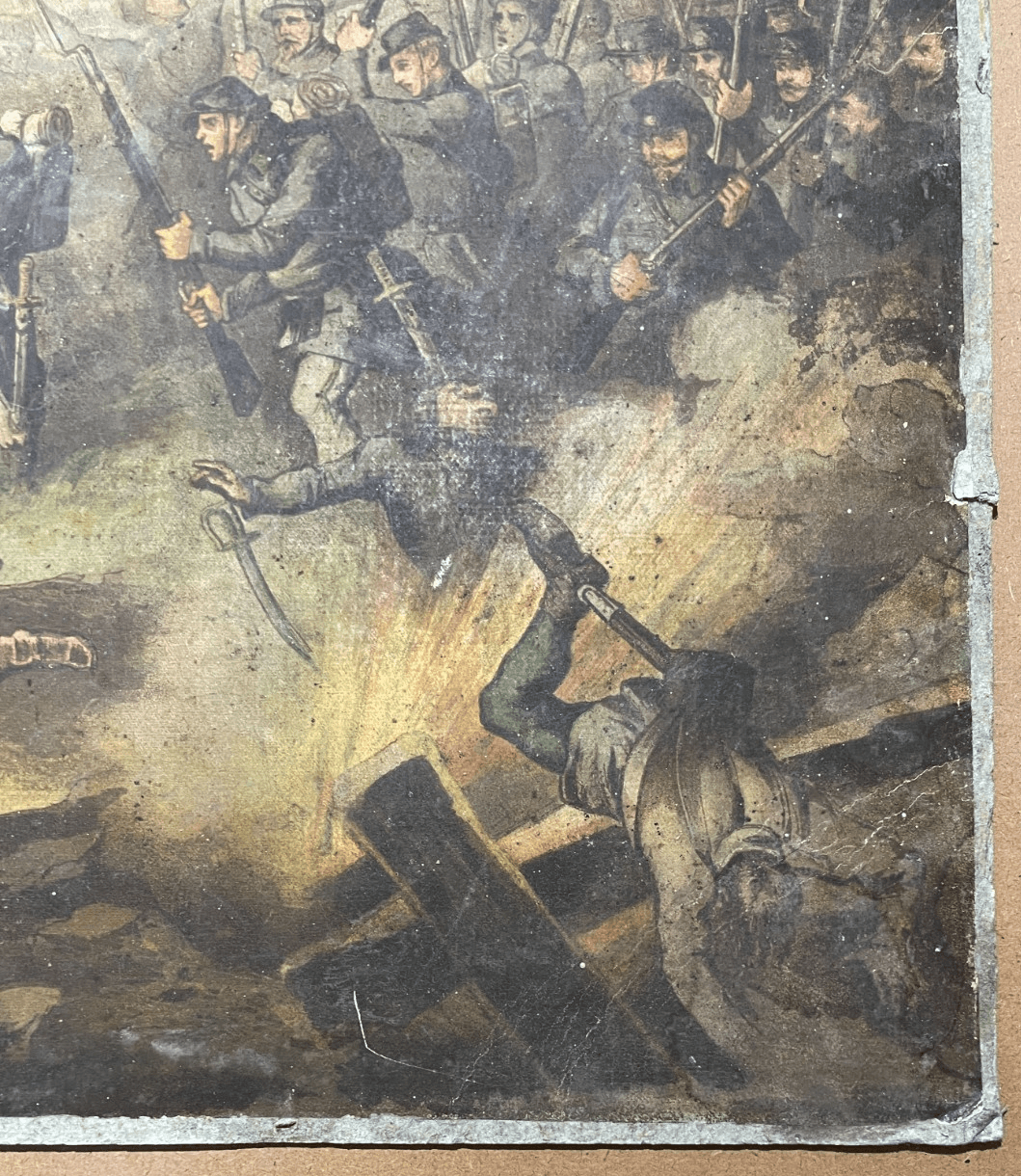 Militaria   Risorgimento   Battaglia Di Varese   Antica Stampa   Oleografia   De Belly