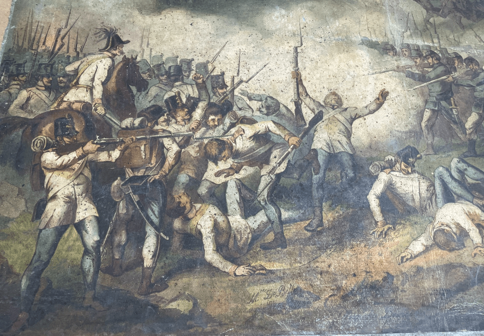 Militaria   Risorgimento   Battaglia Di Varese   Antica Stampa   Oleografia   De Belly