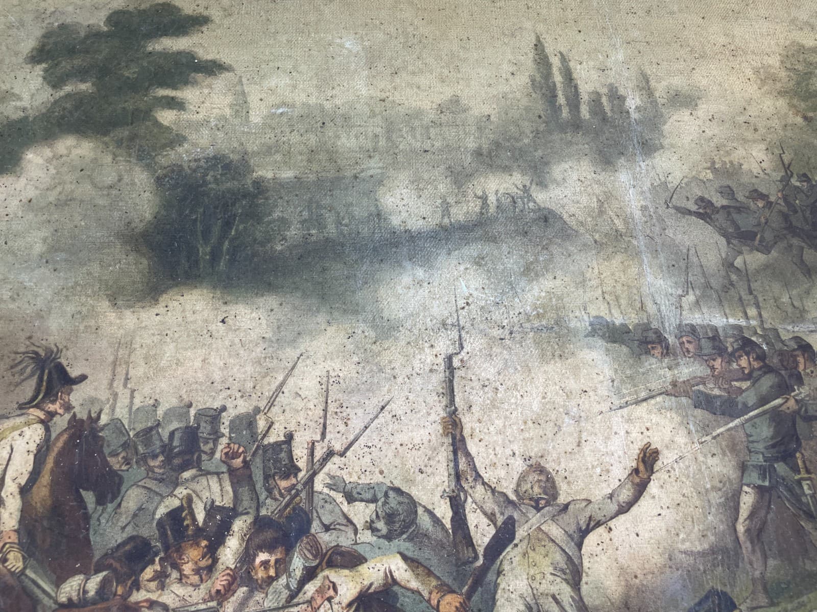 Militaria   Risorgimento   Battaglia Di Varese   Antica Stampa   Oleografia   De Belly