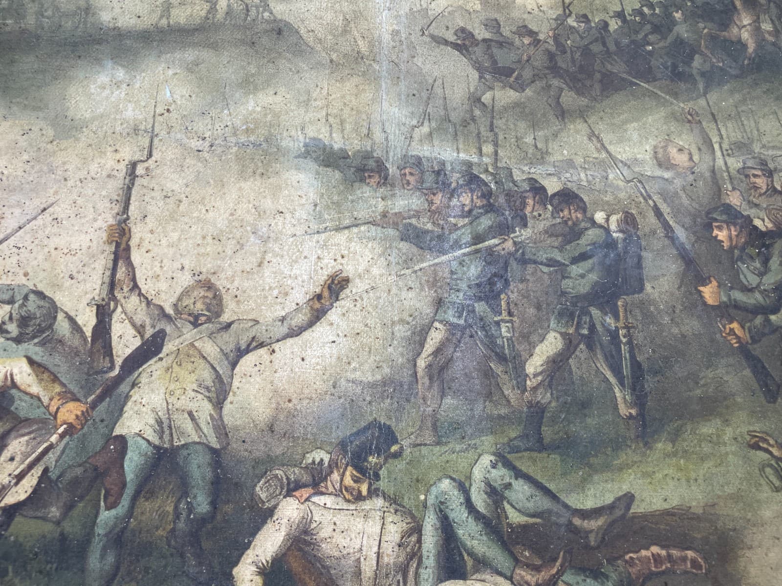 Militaria   Risorgimento   Battaglia Di Varese   Antica Stampa   Oleografia   De Belly