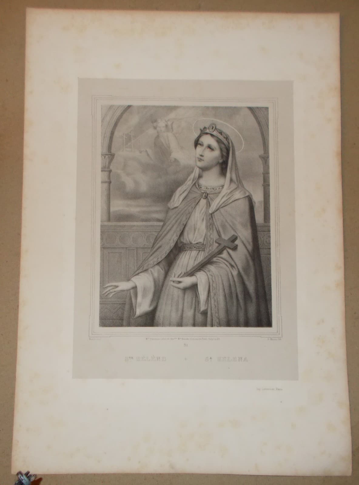 Litografia Antica Di Sant'Elena, Antoine Maurin, Fine XIX Secolo