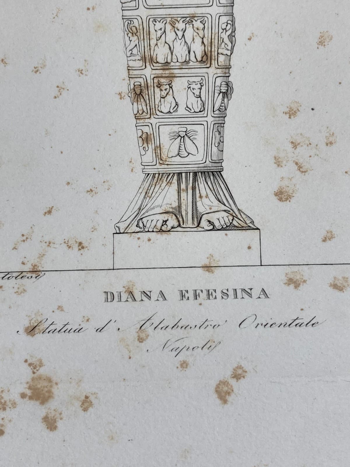 Arte, Mitologia E Iconografia Antica: Diana Efesina Al Museo Di Napoli. Incisione Di Saverio Pistolesi Del XIX Secolo