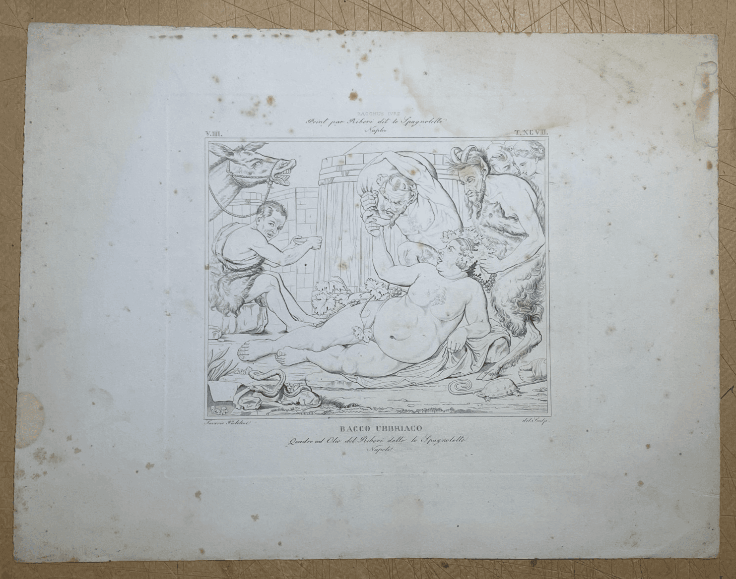 Mitologia, Enologia E Arte Antica: Bacco Ubriaco Da Ribera, Incisore Pistolesi