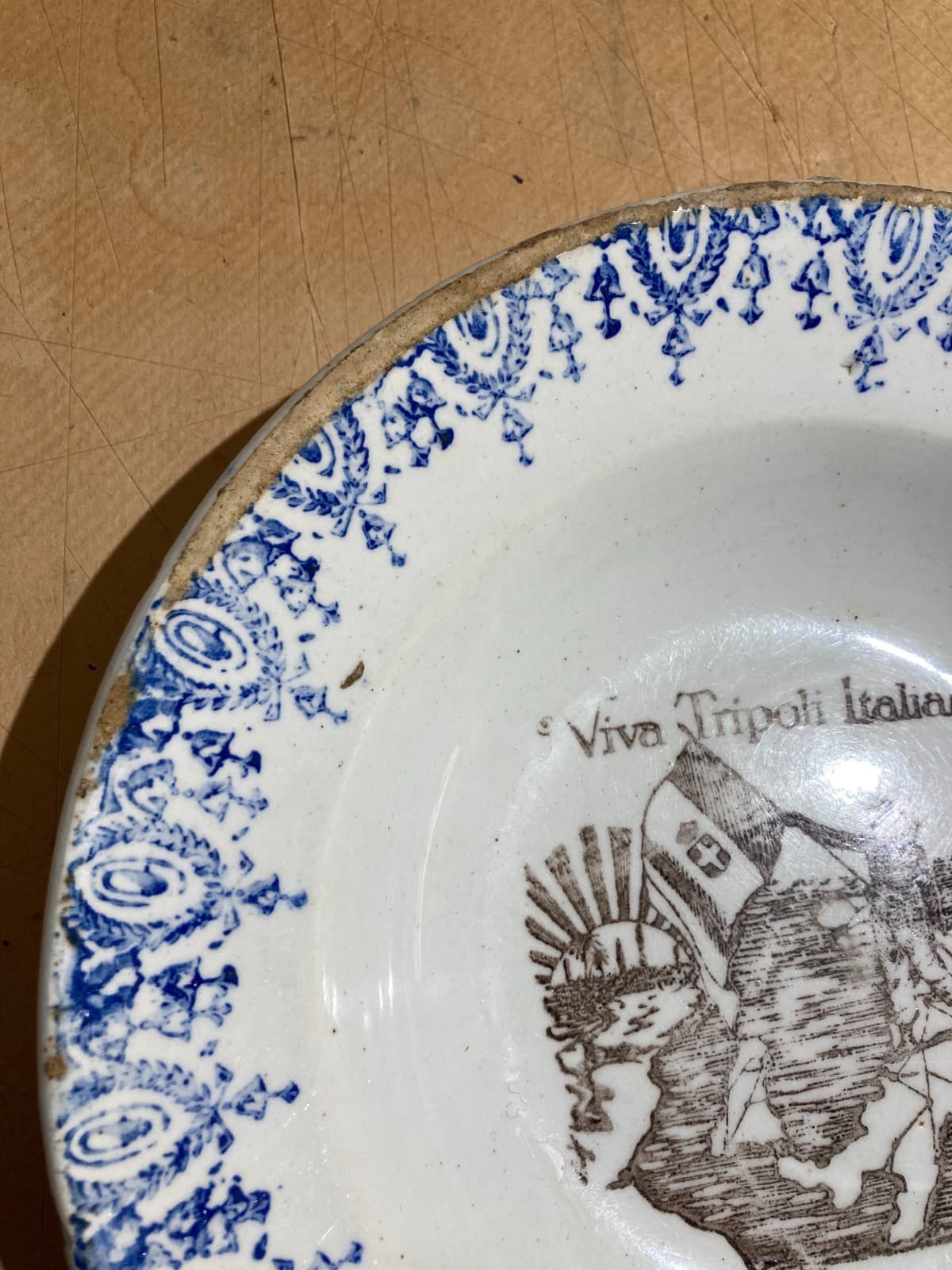 Africa, Colonie: Tripoli Italiana. Piatto In Ceramica Con Illustrazione Coloniale Di Beltrandi, Mondovì