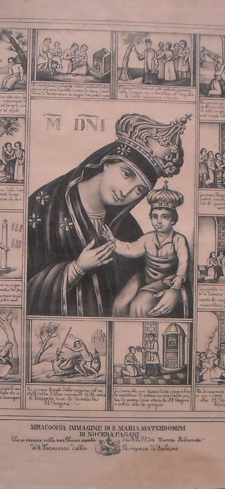 Antica Stampa Popolare Devozionale   Madonna Di Materdomini   Nocera   Salerno   '800