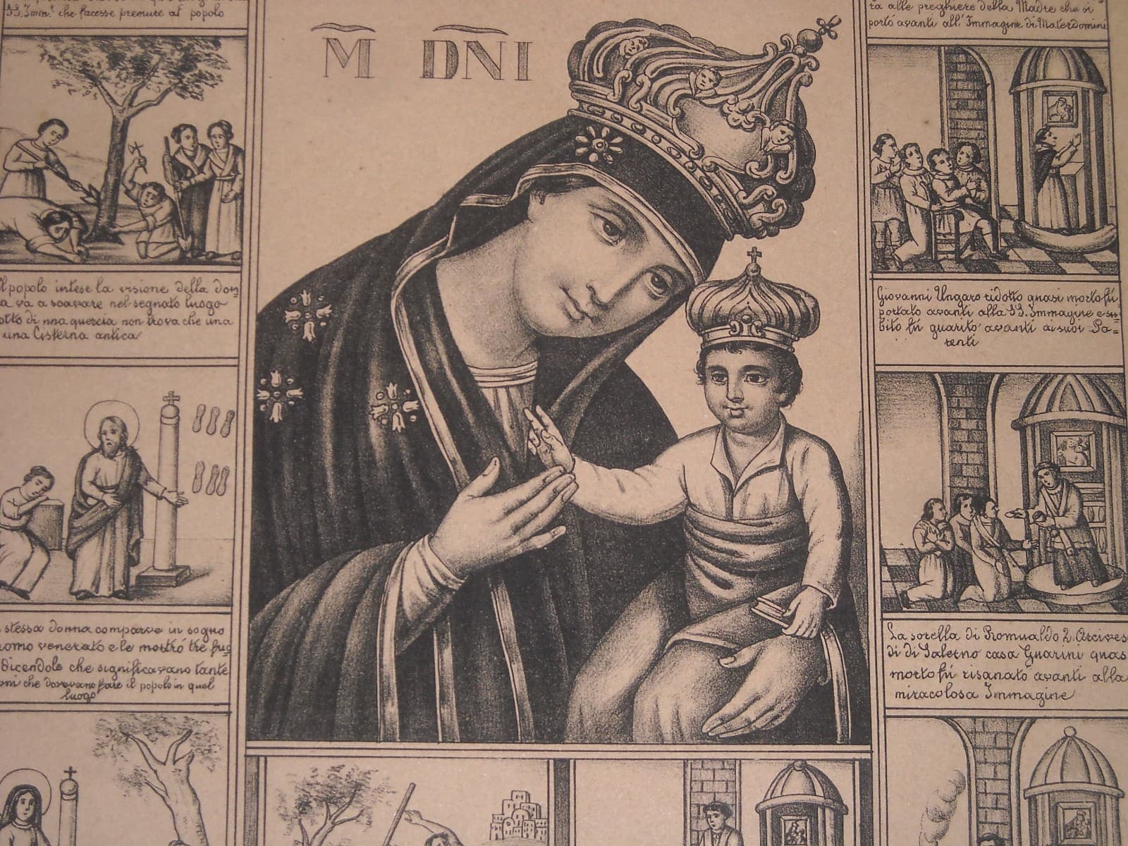 Antica Stampa Popolare Devozionale   Madonna Di Materdomini   Nocera   Salerno   '800
