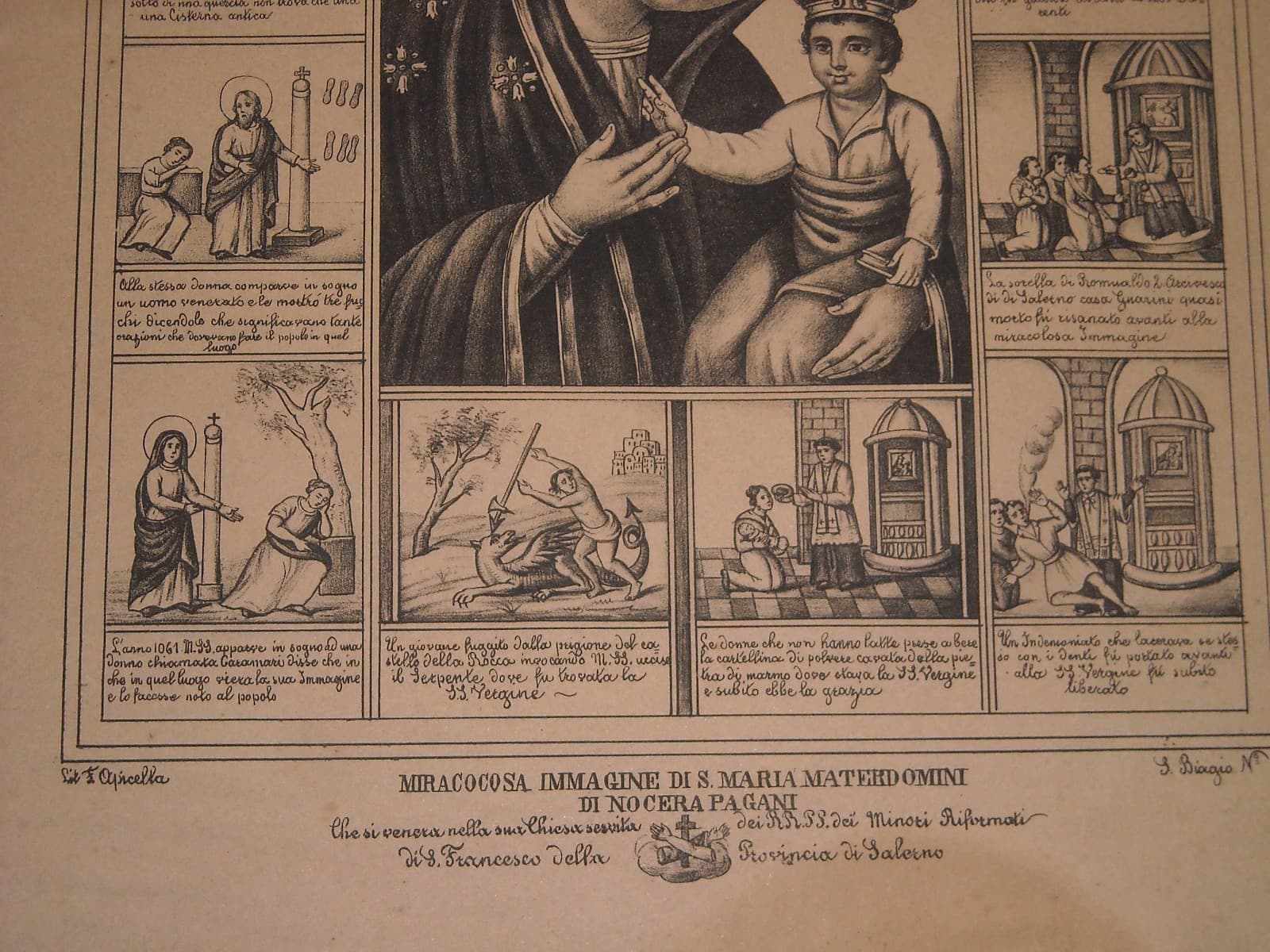 Antica Stampa Popolare Devozionale   Madonna Di Materdomini   Nocera   Salerno   '800