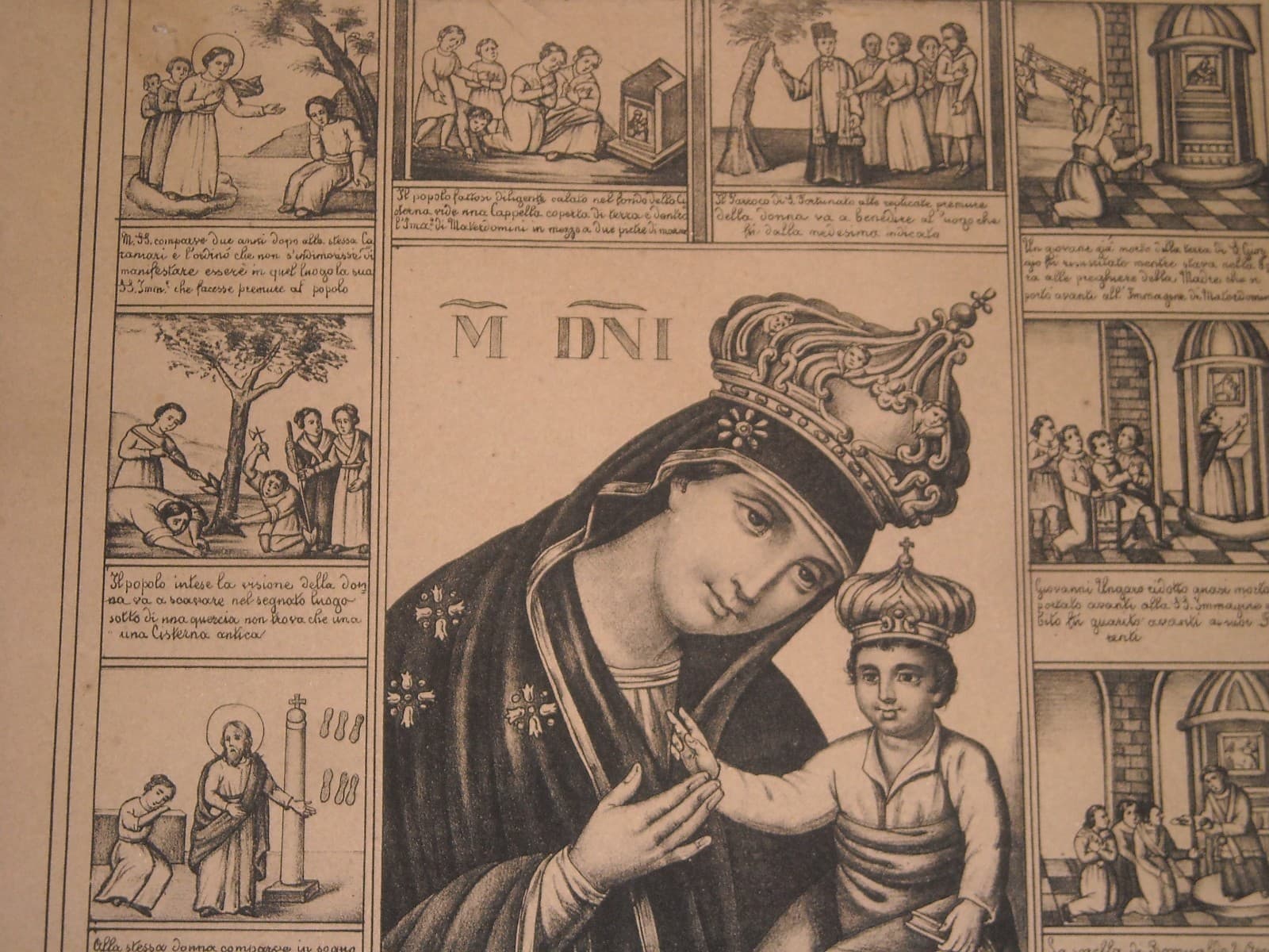 Antica Stampa Popolare Devozionale   Madonna Di Materdomini   Nocera   Salerno   '800