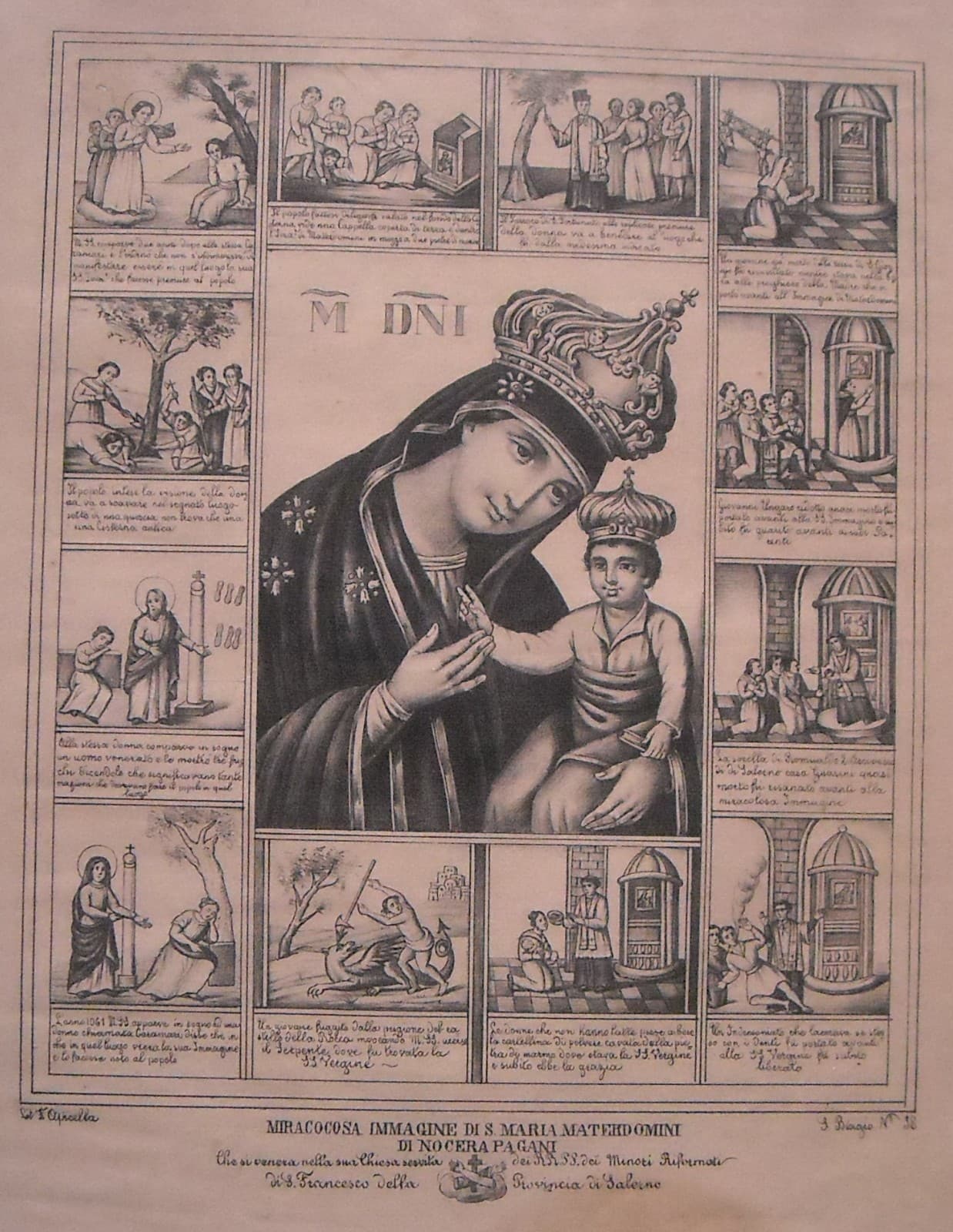 Antica Stampa Popolare Devozionale   Madonna Di Materdomini   Nocera   Salerno   '800