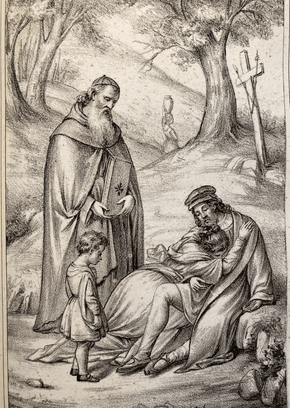 Morte Di Correggio: Antica Stampa Litografica (Vicarj, Brizeghel, 1844)