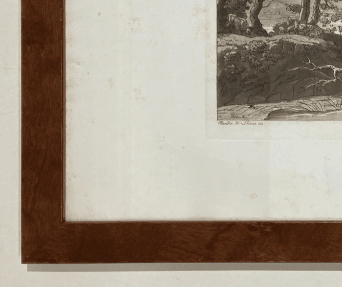 Antica Veduta Pastorale Con Musicanti   Artista Claude Lorrain   Incisore L. Caracciolo