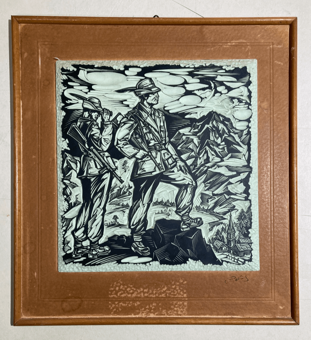 Militaria: Alpini, Opera Decorativa In Intagliografia, Incisarte Fabriano