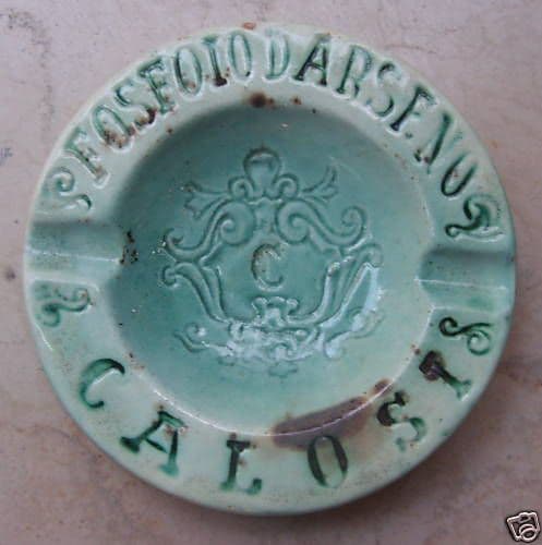 Posacenere Pubblicitario Calosi Fosfoiodarseno, Ceramica, Primo '900