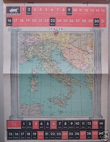 Calendario Geografico Visceglia 1943, Ente Geografico Italiano