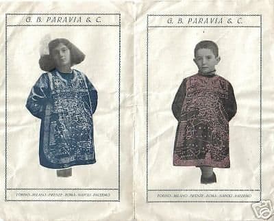Grembiule Geografico Scolastico Paravia, Pubblicità Anni '20