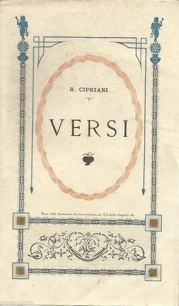 Versi Di Riccardo Cipriani, Edizione Centenari Roma 1886