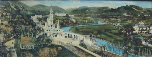 Lourdes, Basilica E Pirenei. Fotografia Panoramica, Anni '50