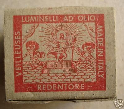 Scatola Originale Luminelli Ad Olio Redentore d'Epoca