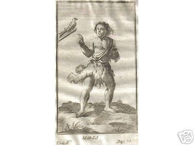 Incisione Antica Della Divinità Marzo, Acquaforte Originale Del XVIII Secolo