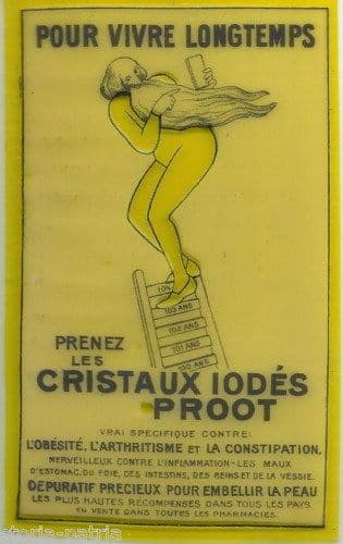 Antica Figurina Pubblicitaria Cristalli Iodati Proot