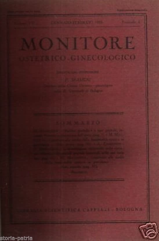 Monitore Ostetrico Ginecologico 1935, Cappelli Bologna   Medicina