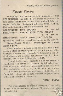 Cartolina Pubblicitaria Antica Vincenzo Pesce Milano, Casalinghi, 1900