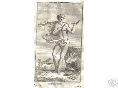 Incisione Antica Settembre, Mitologia Fine '700 Acquaforte Originale