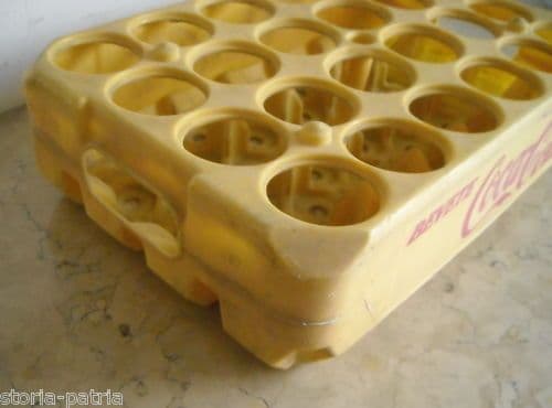 Cassetta Porta Bottiglie Coca Cola 1967 Vintage In Plastica Gialla