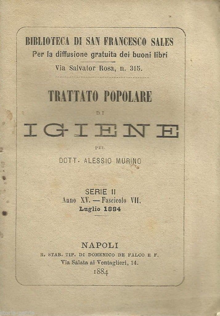 Trattato Popolare Di Igiene: L'Atmosfera   Alessio Murino, 1884