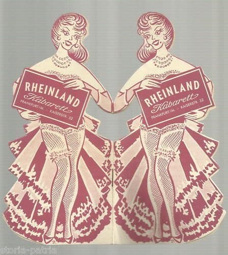 Programma Rheinland Kabarett Francoforte 1961 Pieghevole Originale