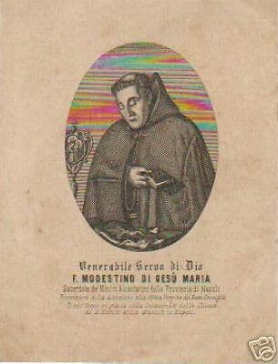 Stampa Popolare Frate Modestino Di Gesù Maria, Napoli, Fine '800