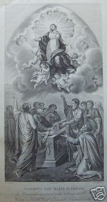 Litografia Assumpta Est Maria, Francesco Wenzel, Napoli Capodimonte