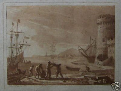 Antica Veduta Portuale Napoletana. Caracciolo Da Claude Lorraine