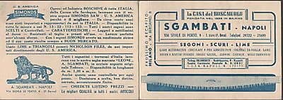 Calendarietto Pubblicitario Casa Del Boscaiuolo Sgambati 1956