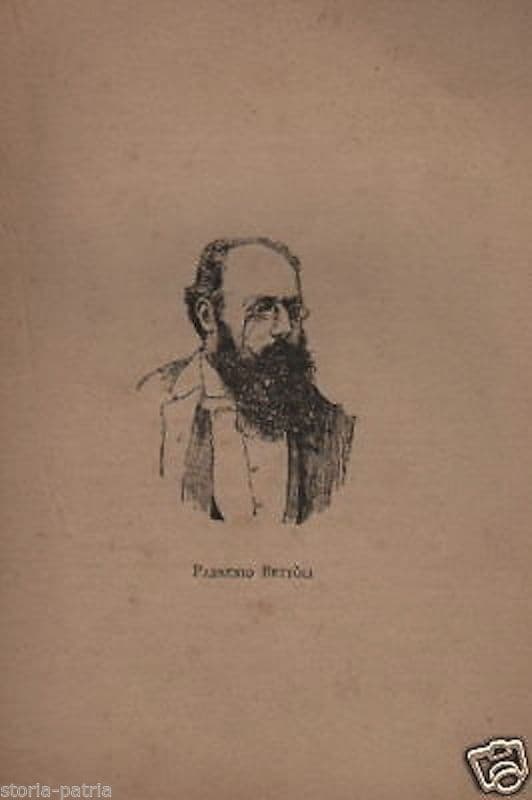 Parmenio Bettoli. Ritratto, Stampa Antica Xilografica, Fine '800